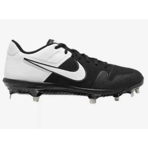 NIKE Mens HUARACHE‎ VARSITY LOW METAL CLEAT AO7960-003 BLACK/WHITE SIZE US 7.5